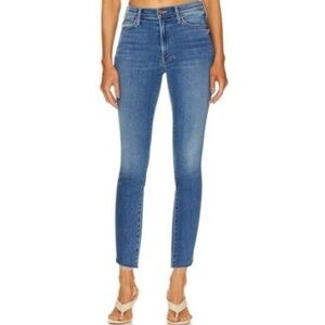 Mother The Stunner Zip Ankle Step Fray Jeans In Happy Pill Wash